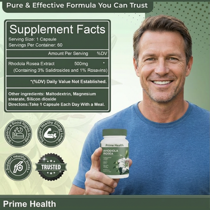 Prime Health Rhodiola Rosea Extract, 60 capsules (500mg)