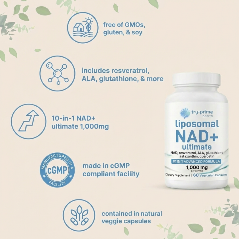 Prime Health Liposomal NAD+ Ultimate, 60 capsules (1000mg each)